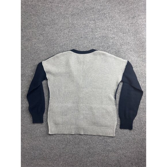 Current/Elliott Cardigan Women's 1 Navy Blue Gray Button Up V Neck Preppy - Picture 6 of 7